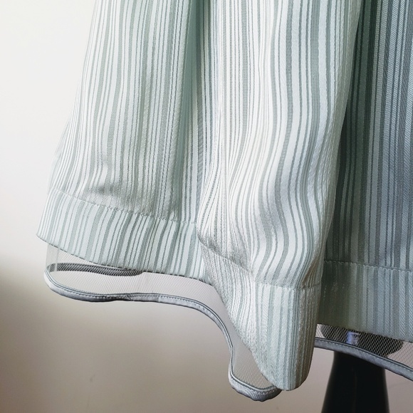 Bebe Lace Back Metallic Stripe Dress in Mint - Picture 7 of 8